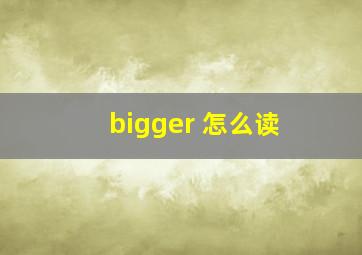 bigger 怎么读